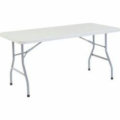 Interion By Global Industrial Interion® Plastic Folding Table, 30" x 60", White