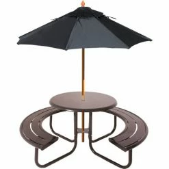 UltraSite 36" Hartford Round Picnic Table w/ Horizontal Slat Seats, Blue 6 UltraSite 36" Hartford Round Picnic Table w/ Horizontal Slat Seats, Blue -Tables Shop 10 RDHS Umbrella