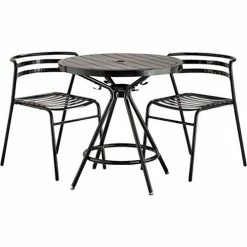 Safco® CoGo Steel Outdoor/Indoor Table, Round, 30"W, Black -Tables Shop 15764 4361BL FrontChair