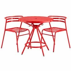Safco® CoGo Steel Outdoor/Indoor Table, Round, 30"W, Red -Tables Shop 15870 4361RD frontChair