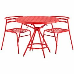 Safco® CoGo Steel Outdoor/Indoor Table, Round, 36"W, Red 8 Safco® CoGo Steel Outdoor/Indoor Table, Round, 36"W, Red -Tables Shop 15882 4362RD FrontChair