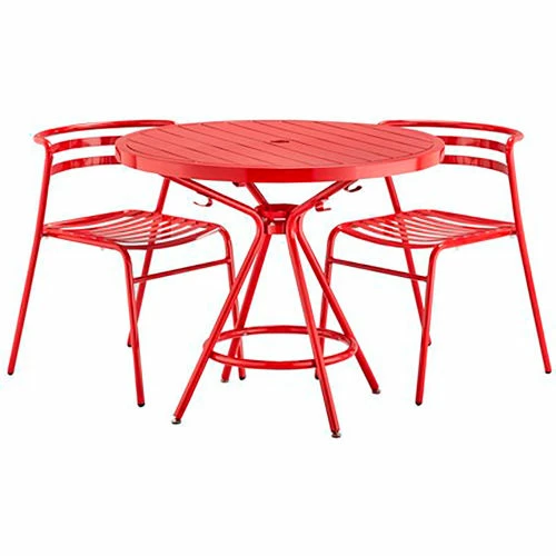 Safco® CoGo Steel Outdoor/Indoor Table, Round, 36"W, Red 4 Safco® CoGo Steel Outdoor/Indoor Table, Round, 36"W, Red - Image 4