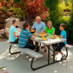 Lifetime® 6' Folding Picnic Table, Putty -Tables Shop 22119 03
