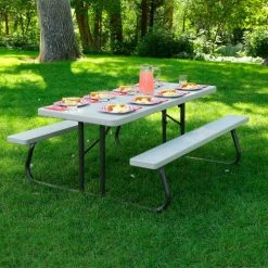 Lifetime® 6' Folding Picnic Table, Putty -Tables Shop 22119 06