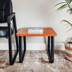 Interion By Global Industrial Interion® Square End Table 20" x 20" Cherry Top