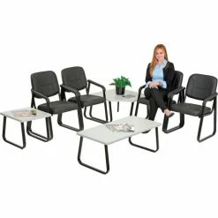 Interion By Global Industrial Interion® Square End Table 20" x 20" Gray Top -Tables Shop 238410GY 03