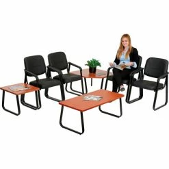 Interion By Global Industrial Interion® Rectangle Coffee Table 43" x 20" Cherry Top -Tables Shop 238412CY 03