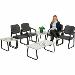 Interion By Global Industrial Interion® Rectangle Coffee Table 43" x 20" Gray Top -Tables Shop 238412GY 03