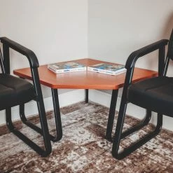 Interion By Global Industrial Interion® Corner End Table 30" x 30" Cherry Top