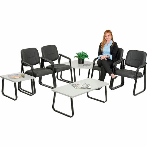 Interion By Global Industrial Interion® Corner End Table 30" x 30" Gray Top 5 Interion By Global Industrial Interion® Corner End Table 30" x 30" Gray Top - Image 5