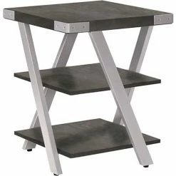 Safco® Mirella End Table, 20"L x 20"W x 25"H, Stone Gray