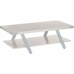 Safco® Mirella Coffee Table, 23-3/4"D x 48"W x 16"H, White Ash