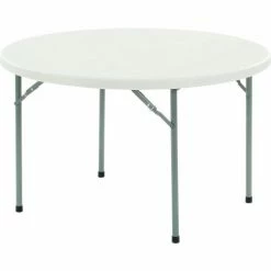 National Public Seating 48" Round Folding Plastic Table, Gray