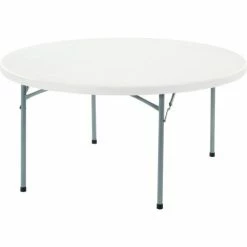Interion By Global Industrial Interion® 60" Round Plastic Folding Table, White