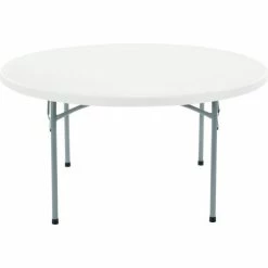 Interion By Global Industrial Interion® 60" Round Plastic Folding Table, White -Tables Shop 256560 04