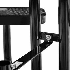 Global Industrial 46" Round Picnic Table, Perforated Metal, Black -Tables Shop 262078BK 04