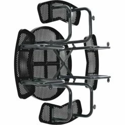 Global Industrial 46" Round Picnic Table, Perforated Metal, Black -Tables Shop 262078BK 06