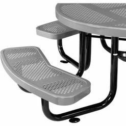 Global Industrial 46" Round Kids Picnic Table, Perforated Metal, Gray -Tables Shop 262078KGY 07