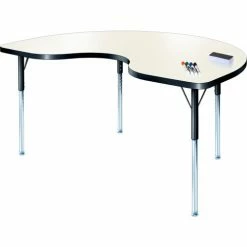 Allied Plastics Whiteboard Activity Table 48" x 72" Kidney, Standard Adjustable Height