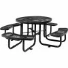 Global Industrial 46" Round Picnic Table, Expanded Metal, Black