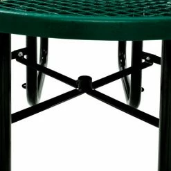 Global Industrial™ 46" Round Picnic Table, Expanded Metal, Green -Tables Shop 277150GN 05