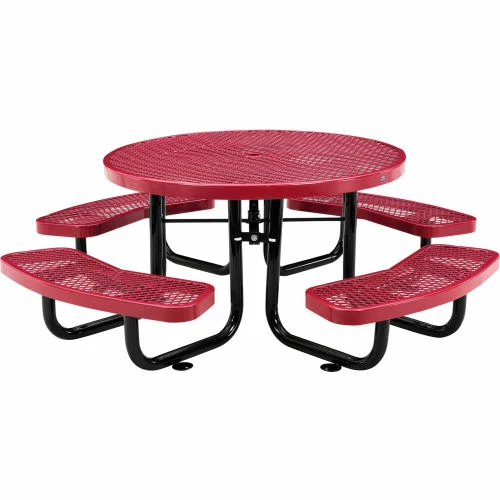 Global Industrial 46" Round Kids Picnic Table, Expanded Metal, Red 1 Global Industrial 46" Round Kids Picnic Table, Expanded Metal, Red