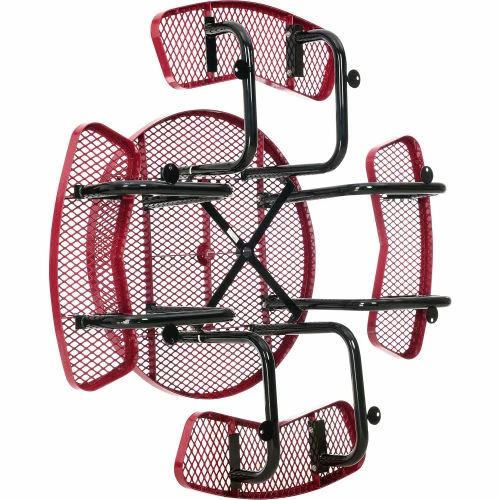 Global Industrial 46" Round Kids Picnic Table, Expanded Metal, Red 7 Global Industrial 46" Round Kids Picnic Table, Expanded Metal, Red - Image 7