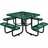 Global Industrial 46" Square Picnic Table, Expanded Metal, Green