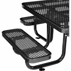 Global Industrial 46" Square Kids Picnic Table, Expanded Metal, Black -Tables Shop 277151KBK 07