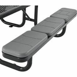 Global Industrial™ 6' Rectangular Picnic Table w/ Seat Cushions, Expanded Metal, Black -Tables Shop 277152BKS 02