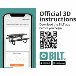 Global Industrial 6' Rectangular Picnic Table, Expanded Metal, Gray 27 Global Industrial 6' Rectangular Picnic Table, Expanded Metal, Gray -Tables Shop 277152BK BILT 3D 2