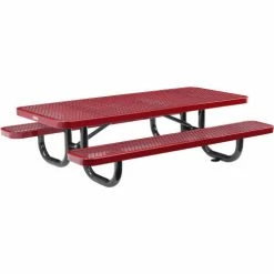 Global Industrial™ 6' Rectangular Kids Picnic Table, Expanded Metal, Red