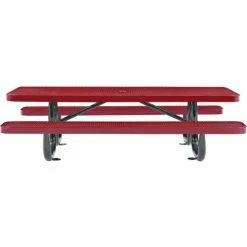 Global Industrial™ 6' Rectangular Kids Picnic Table, Expanded Metal, Red -Tables Shop 277152KRD 02