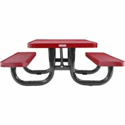 Global Industrial™ 6' Rectangular Kids Picnic Table, Expanded Metal, Red -Tables Shop 277152KRD 03