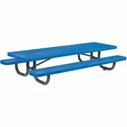 Global Industrial™ 8' Rectangular Kids Picnic Table, Expanded Metal, Blue