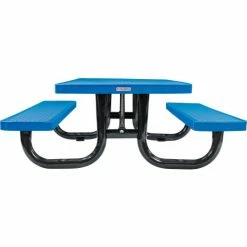 Global Industrial 8' Rectangular Kids Picnic Table, Expanded Metal, Blue -Tables Shop 277153KBL 03