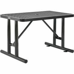 Global Industrial™ 4' Rectangular Steel Picnic Table, Expanded Metal, Black