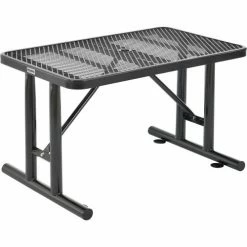 Global Industrial 4' Rectangular Steel Picnic Table, Expanded Metal, Black -Tables Shop 277550BK 02