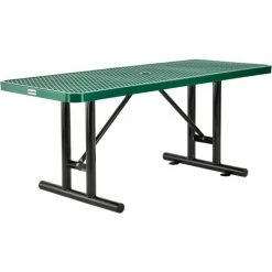 Global Industrial™ 6' Rectangular Steel Picnic Table, Expanded Metal, Green