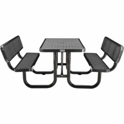 Global Industrial 6' Rectangular Picnic Table w/ Backrests, Expanded Metal, Black 10 Global Industrial 6' Rectangular Picnic Table w/ Backrests, Expanded Metal, Black -Tables Shop 277630BK 02