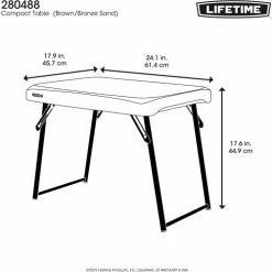 Lifetime® Compact Plastic Folding Table, 18" x 24", Brown -Tables Shop 280488 17