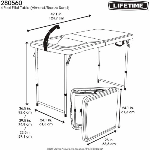 Lifetime® 4-Foot Fillet Table - Almond 29 Lifetime® 4-Foot Fillet Table - Almond - Image 29
