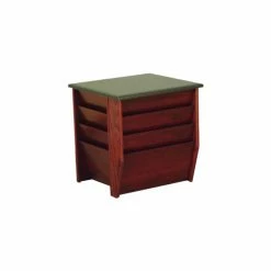 Wooden Mallet End Table With Magazine Rack - 19 x 20-3/4" - Mahogany