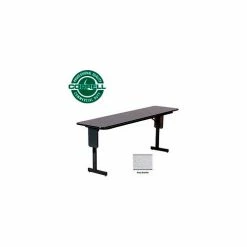 Correll Folding Seminar Table - 18" x 72" - Gray Granite