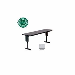 Correll Folding Seminar Table - 18" x 96" - Gray Granite