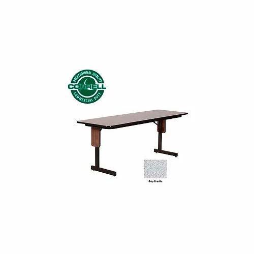 Correll Folding Seminar Table - 24" x 96" - Gray Granite 1 Correll Folding Seminar Table - 24" x 96" - Gray Granite