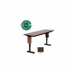 Correll Folding Seminar Table - Adjustable Height - 24"x72" Walnut