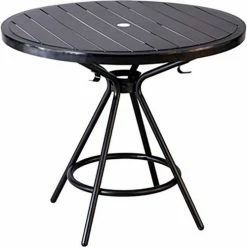 Safco® CoGo Steel Outdoor/Indoor Table, Round, 36"W, Black -Tables Shop 30945 4362BL FrontAngle