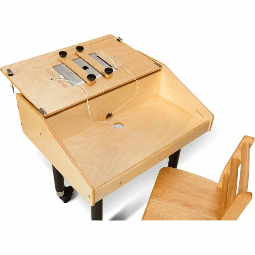 Jonti-Craft® Adjustable Height Single Tablet Wooden Top Table - Mobile 2 Jonti-Craft® Adjustable Height Single Tablet Wooden Top Table - Mobile - Image 2