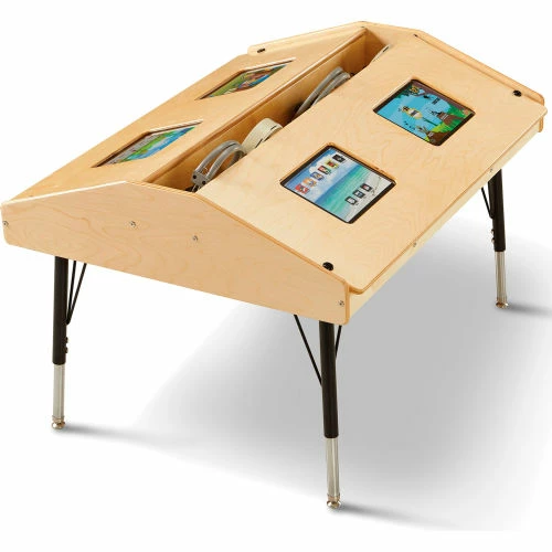 Jonti-Craft® Adjustable Height Quad Tablet Wooden Top Table - Stationary 1 Jonti-Craft® Adjustable Height Quad Tablet Wooden Top Table - Stationary